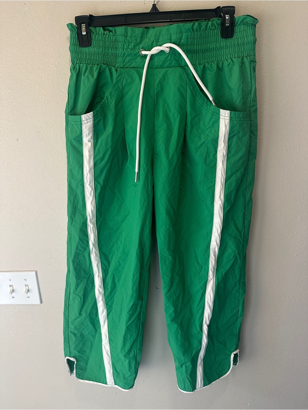 BUCKETLIST Green Track Pants with White Stripes